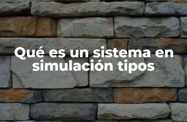 Qué es un Sistema en Simulación Tipos