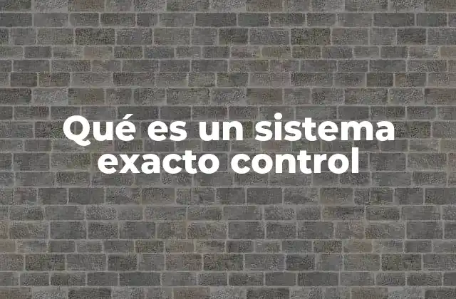 Qué es un Sistema Exacto Control