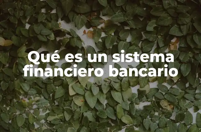Qué es un Sistema Financiero Bancario