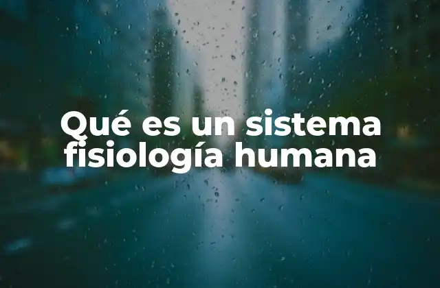 Qué es un Sistema Fisiología Humana