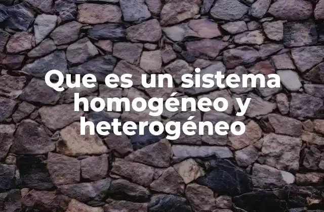 Que es un Sistema Homogéneo y Heterogéneo