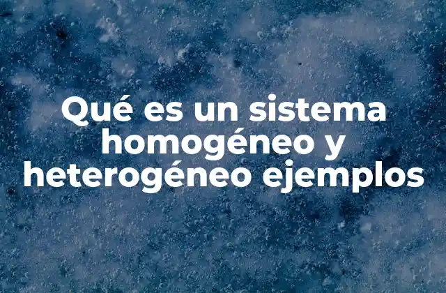 Qué es un Sistema Homogéneo y Heterogéneo Ejemplos