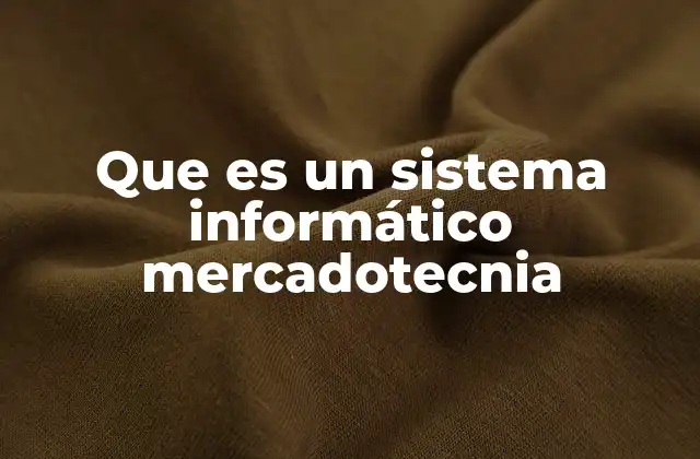 Que es un Sistema Informático Mercadotecnia