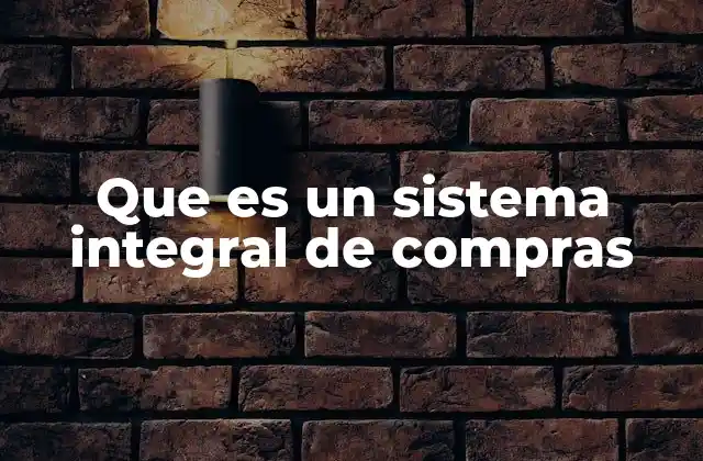 Que es un Sistema Integral de Compras