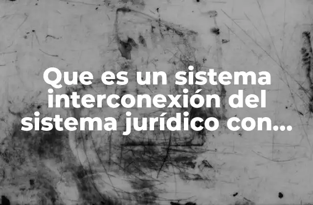 Que es un Sistema Interconexión Del Sistema Jurídico con Económico