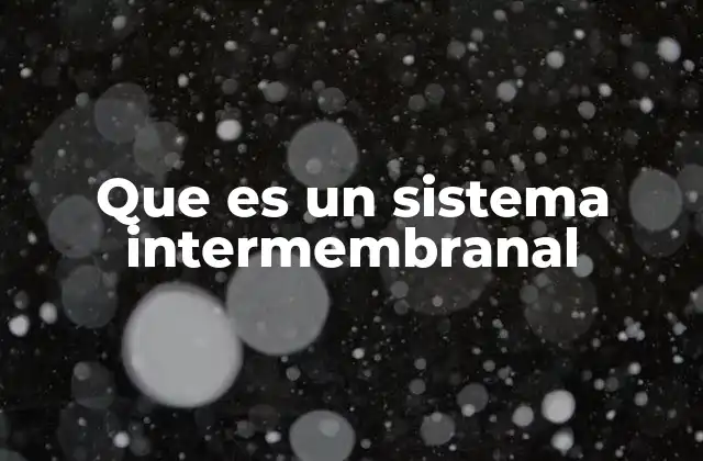 Que es un Sistema Intermembranal