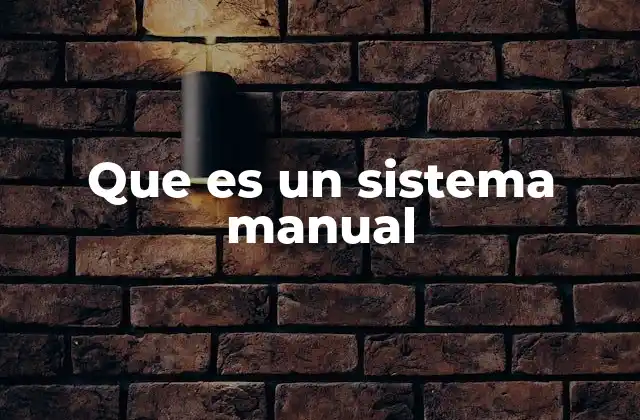 Que es un Sistema Manual