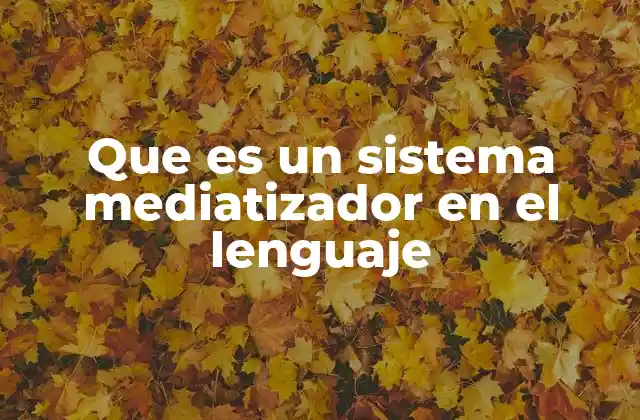 Que es un Sistema Mediatizador en el Lenguaje