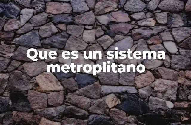 Que es un Sistema Metroplitano