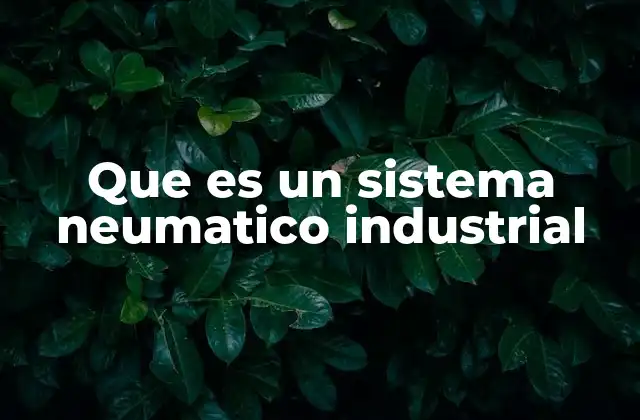 Que es un Sistema Neumatico Industrial