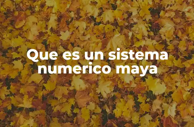 Que es un Sistema Numerico Maya