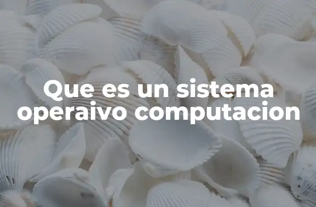 Que es un Sistema Operaivo Computacion