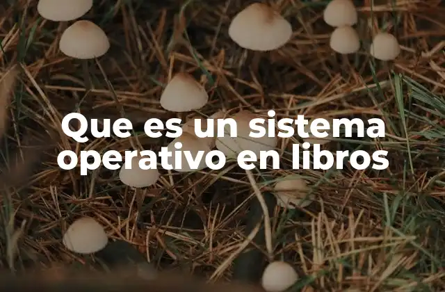 Que es un Sistema Operativo en Libros