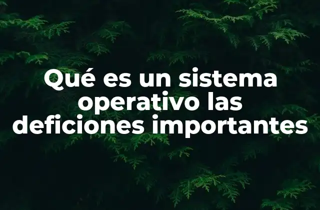 Qué es un Sistema Operativo las Deficiones Importantes