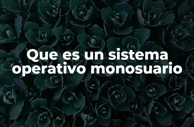 Que es un Sistema Operativo Monosuario