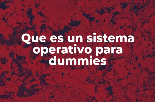 Que es un Sistema Operativo para Dummies 2 Cómo funciona un sistema operativo sin mencionar la palabra clave