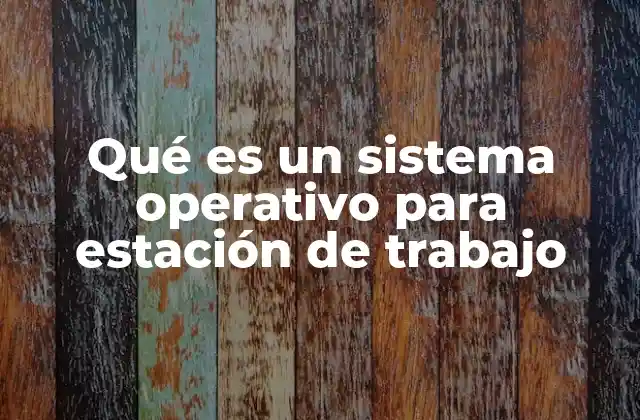 Qué es un Sistema Operativo para Estación de Trabajo