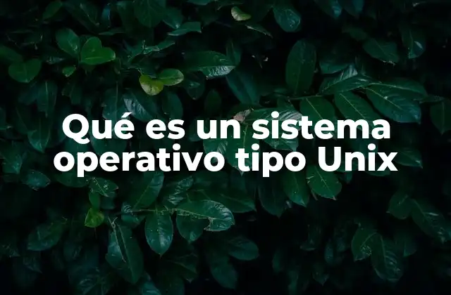 Qué es un Sistema Operativo Tipo Unix
