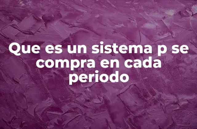 Que es un Sistema P Se Compra en Cada Periodo