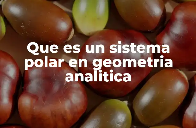 Que es un Sistema Polar en Geometria Analitica