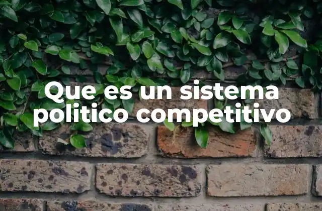 Que es un Sistema Politico Competitivo 9 Los fundamentos del sistema político en democracia