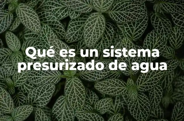 Qué es un Sistema Presurizado de Agua