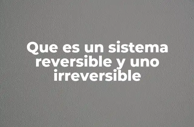 Que es un Sistema Reversible y Uno Irreversible 2 Diferencias entre sistemas reversibles e irreversibles