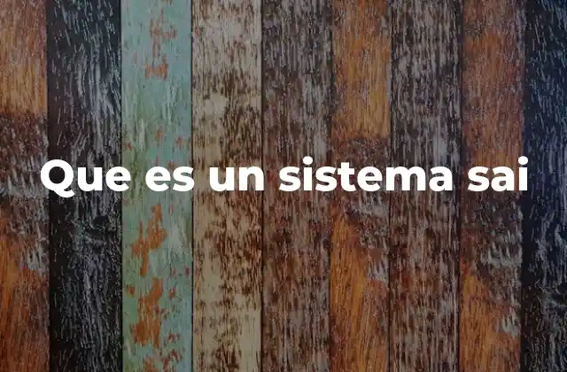 Que es un Sistema Sai