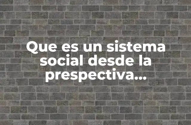 Que es un Sistema Social desde la Prespectiva Estructural-funcionalista