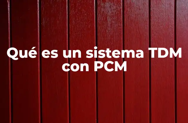 Qué es un Sistema Tdm con Pcm