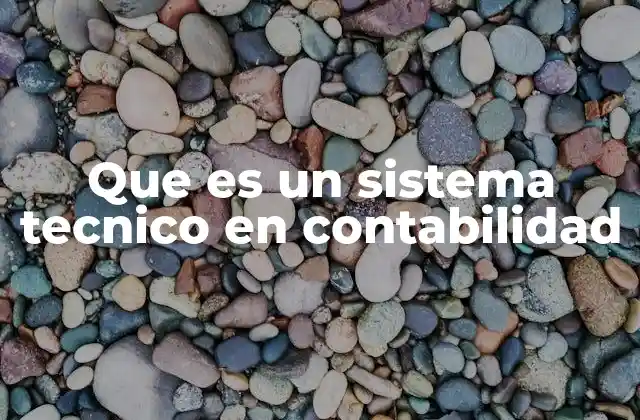 Que es un Sistema Tecnico en Contabilidad