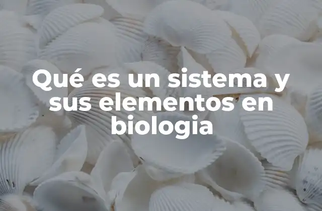 Qué es un Sistema y Sus Elementos en Biologia