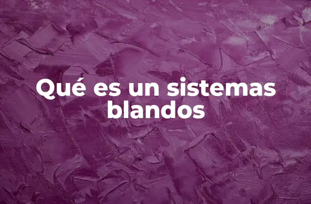 Qué es un Sistemas Blandos 2 La importancia de los sistemas blandos en la toma de decisiones complejas