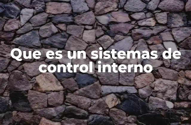 Que es un Sistemas de Control Interno