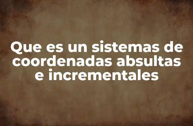 Que es un Sistemas de Coordenadas Absultas e Incrementales