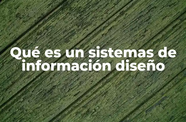 Qué es un Sistemas de Información Diseño