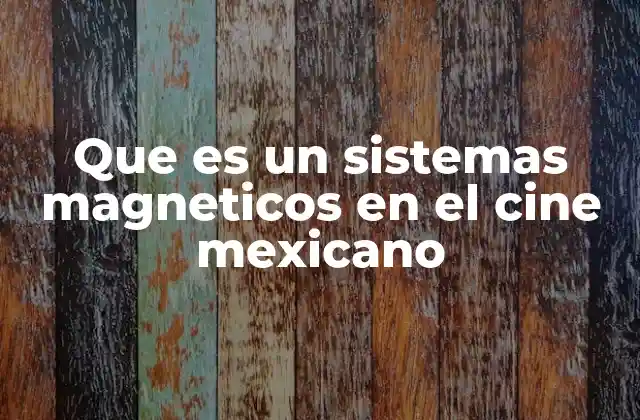 Que es un Sistemas Magneticos en el Cine Mexicano