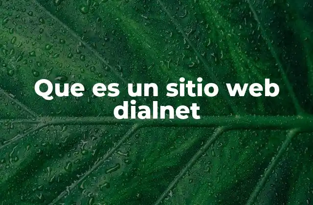 Que es un Sitio Web Dialnet