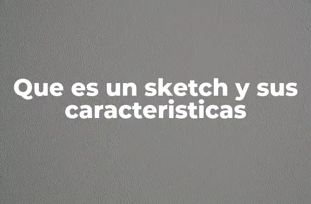 Que es un Sketch y Sus Caracteristicas