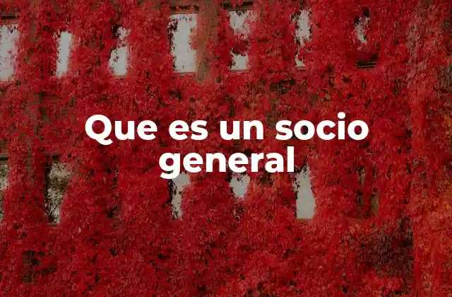 Que es un Socio General