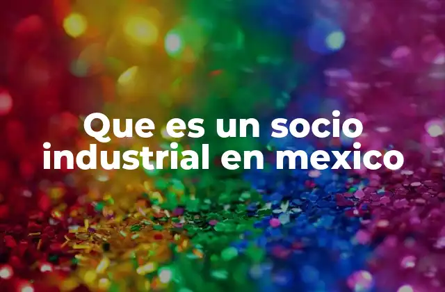 Que es un Socio Industrial en Mexico