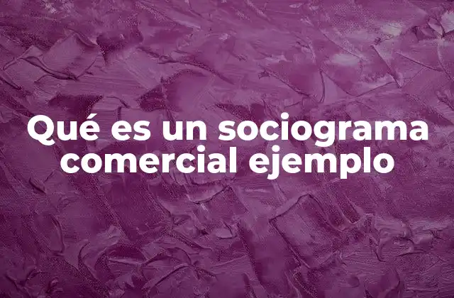Qué es un Sociograma Comercial Ejemplo