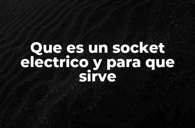 Que es un Socket Electrico y para que Sirve