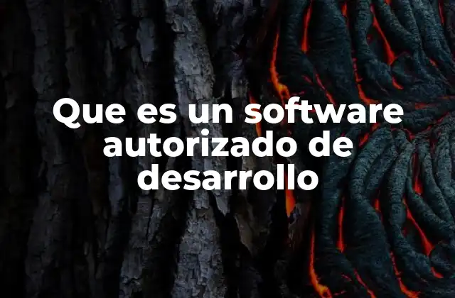 Que es un Software Autorizado de Desarrollo