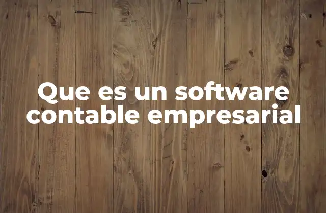 Que es un Software Contable Empresarial