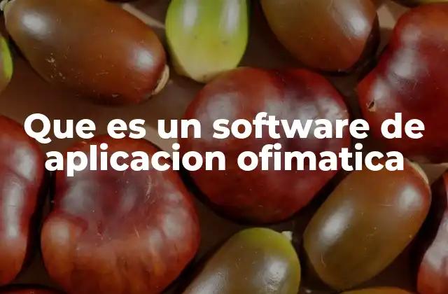 Que es un Software de Aplicacion Ofimatica
