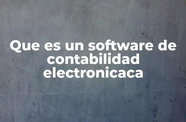 Que es un Software de Contabilidad Electronicaca