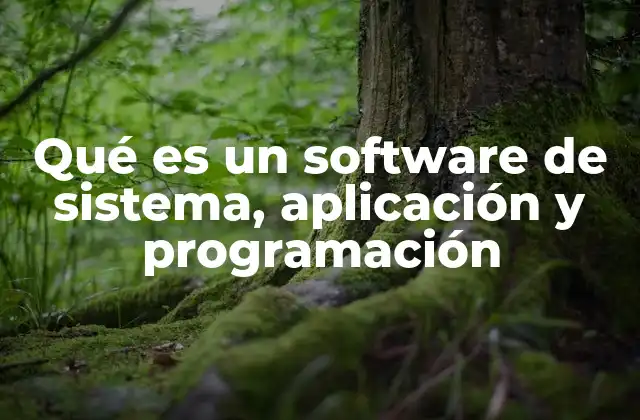 Qué es un Software de Sistema, Aplicación y Programación