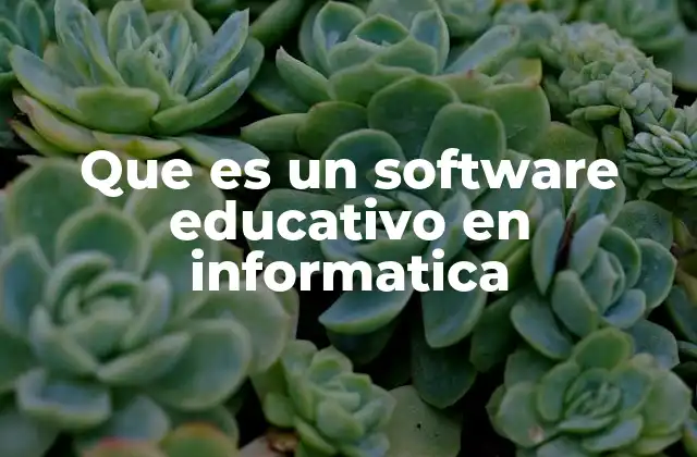 Que es un Software Educativo en Informatica