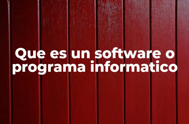 Que es un Software o Programa Informatico